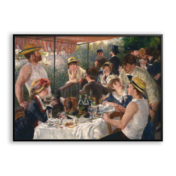 Quadro Decorativo O Almoço Dos Barqueiros Renoir Moldura Filete Preta