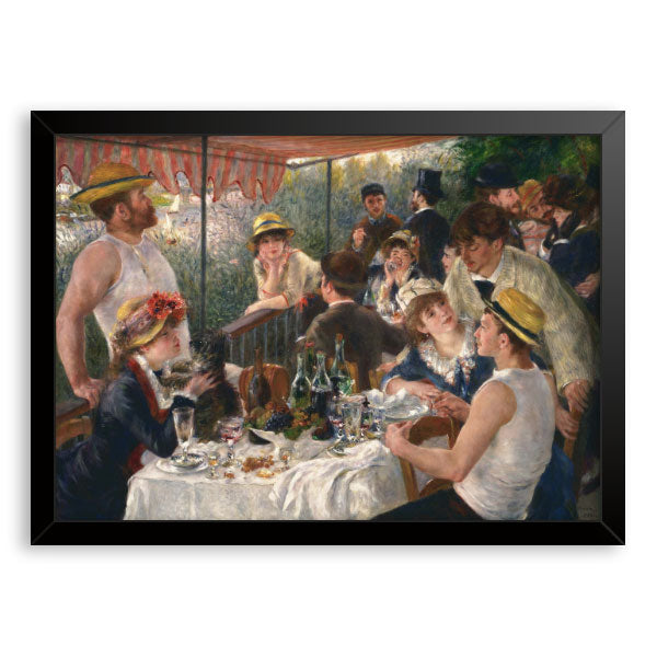 Quadro Decorativo O Almoço Dos Barqueiros Renoir Moldura Tradicional Preta