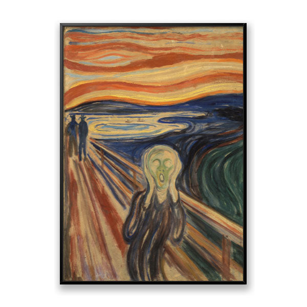 Quadro Decorativo O Grito Edvard Munch Moldura Filete Preta