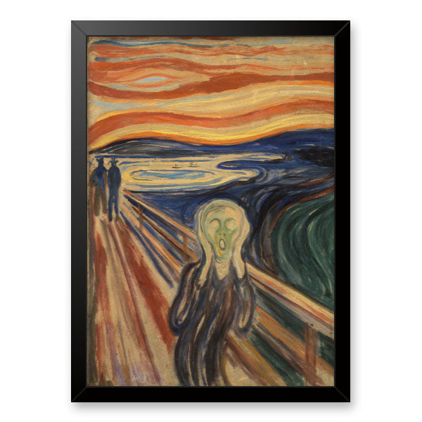 Quadro Decorativo O Grito Edvard Munch Moldura Tradicional Preta