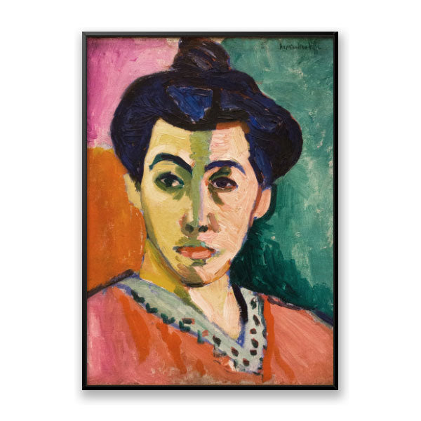 Quadro Decorativo Retrato de Madame Matisse Moldura Filete Preta