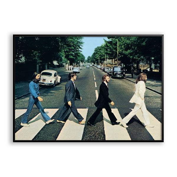 Quadro Decorativo The Beatles Abbey Road Moldura Filete Preta