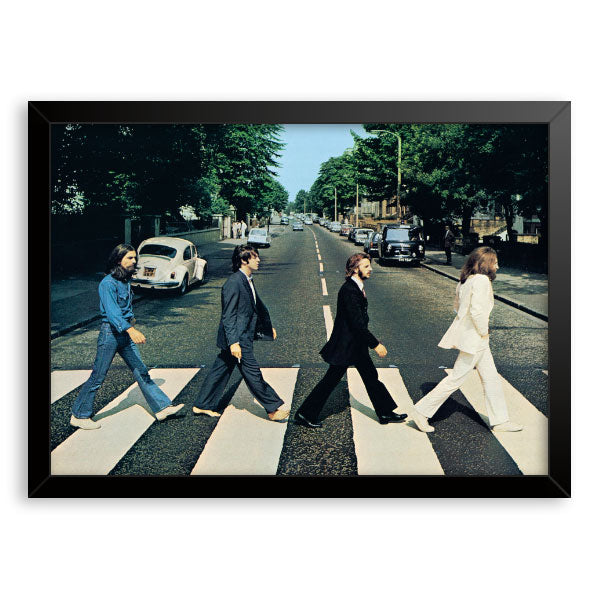 Quadro Decorativo The Beatles Abbey Road Moldura Tradicional Preta
