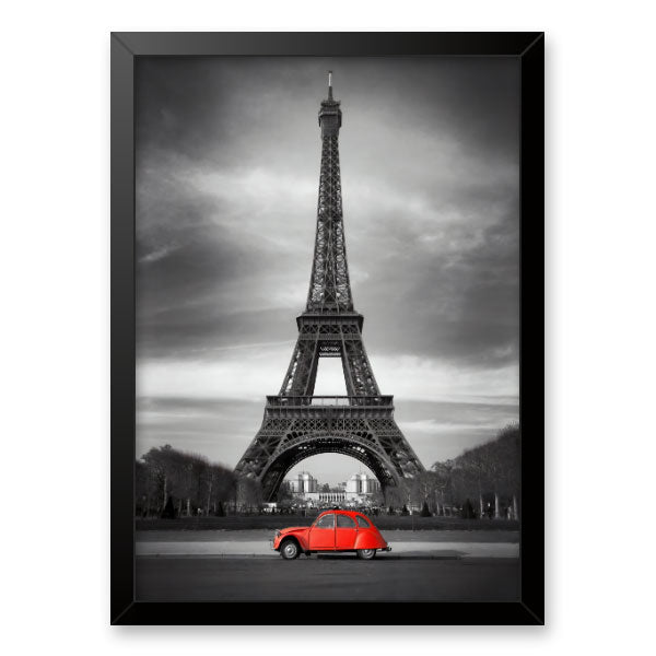 Quadro Decorativo Torre Eiffel Moldura Tradicional Preta