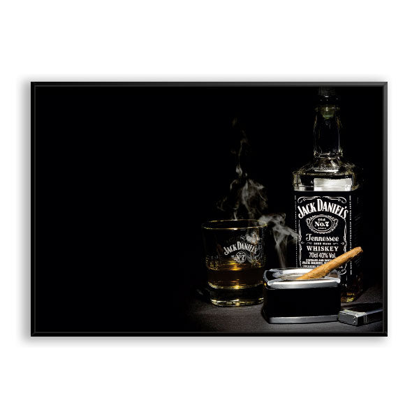 Quadro Decorativo Whiskey Jack Daniel's Moldura Filete Preta