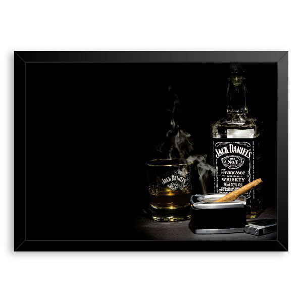 Quadro Decorativo Whiskey Jack Daniel's Moldura Tradicional Preta