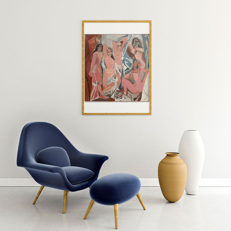 Quadro Les Demoiselles d'Avignon  Pendurado em Parede Branca.
